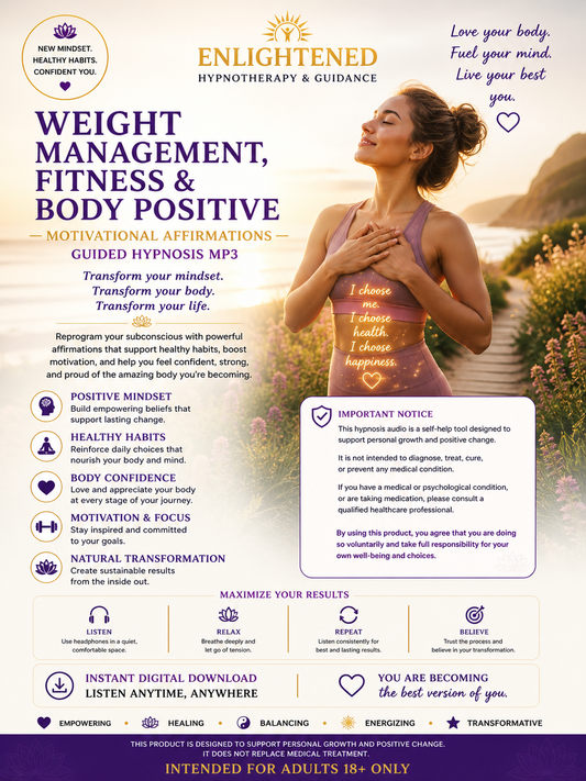 Weight Management, Fitness and Body Positive Motivational Affirmations-Hypnotic Guided Affirmations MP3